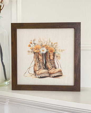 Wildflower Boots - Framed Sign