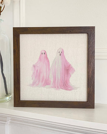 Pink Ghosts - Framed Sign