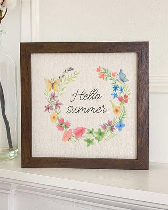 Hello Summer Wreath - Framed Sign
