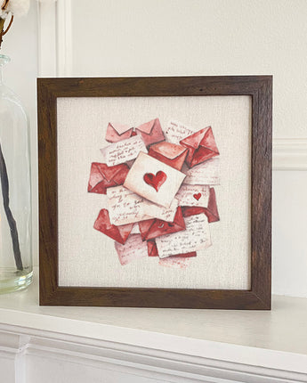 Love Letter Stack - Valentine's Day Framed Sign