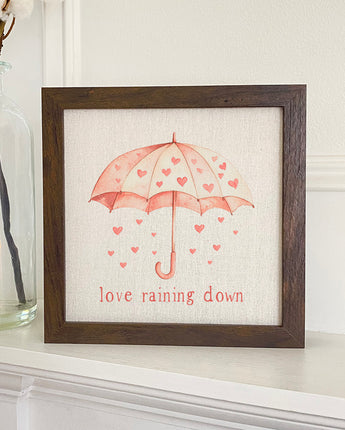 Love Raining Down - Valentine's Day Framed Sign