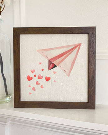 Paper Airplane - Valentine's Day Framed Sign