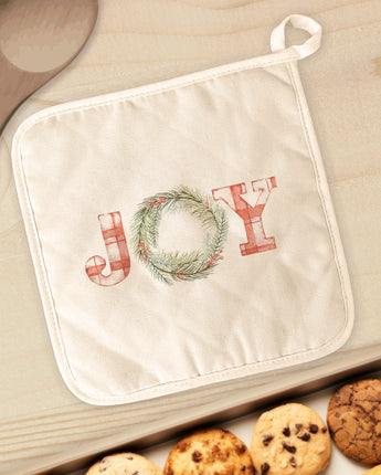 Plaid Joy Wreath - Cotton Pot Holder