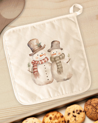 Two Snowmen - Cotton Pot Holder