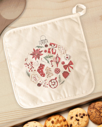 Christmas Collage Ornament - Cotton Pot Holder