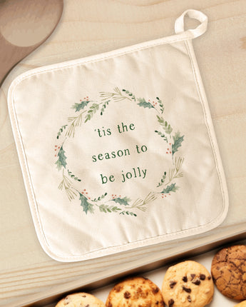 Tis The Season Wreath - Cotton Pot Holder