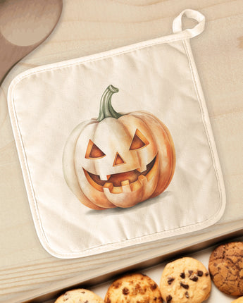 Watercolor Carved Pumpkin - Cotton Pot Holder