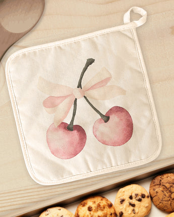 Cherries with a Bow - Valentine's Day Cotton Pot Holder