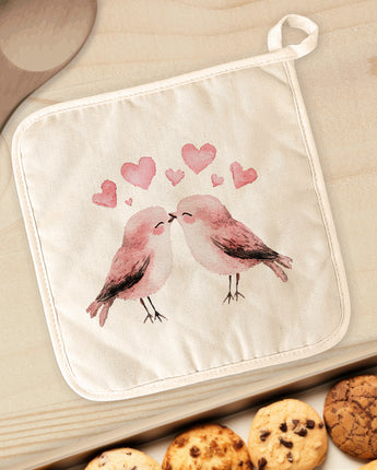 Love Birds - Valentine's Day Cotton Pot Holder