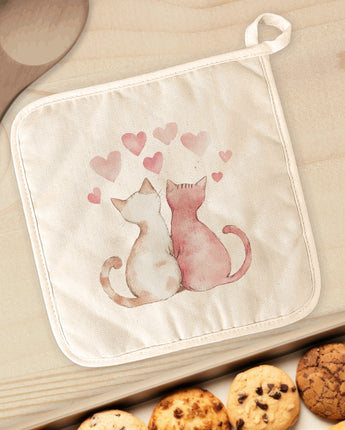 Valentine Cats - Valentine's Day Cotton Pot Holder