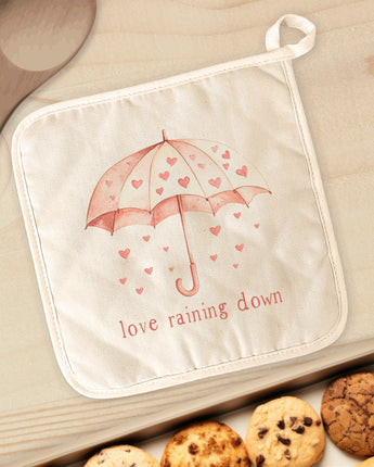 Love Raining Down - Valentine's Day Cotton Pot Holder