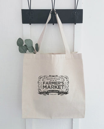Vintage Farmers Market w/ City Estd - Canvas Tote Bag