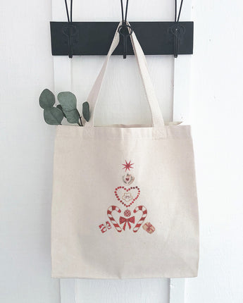 Christmas Collage Tree - Canvas Tote Bag