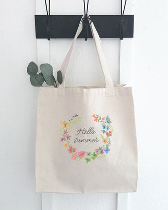 Hello Summer Wreath - Canvas Tote Bag