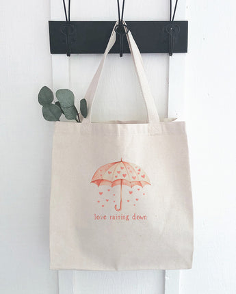 Love Raining Down - Valentine's Day Canvas Tote Bag