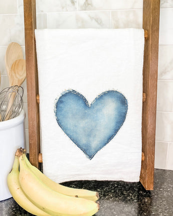 Denim Heart - Valentine's Day Cotton Tea Towel