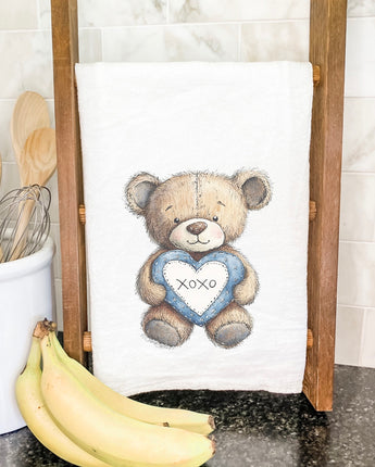 Denim Teddy Bear - Valentine's Day Cotton Tea Towel