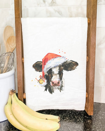 Christmas Cow - Customizable Cotton Tea Towel