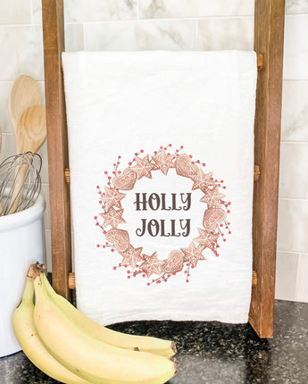 Holly Jolly Gingerbread Wreath - Cotton Tea Towel