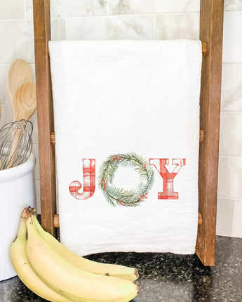 Plaid Joy Wreath - Cotton Tea Towel