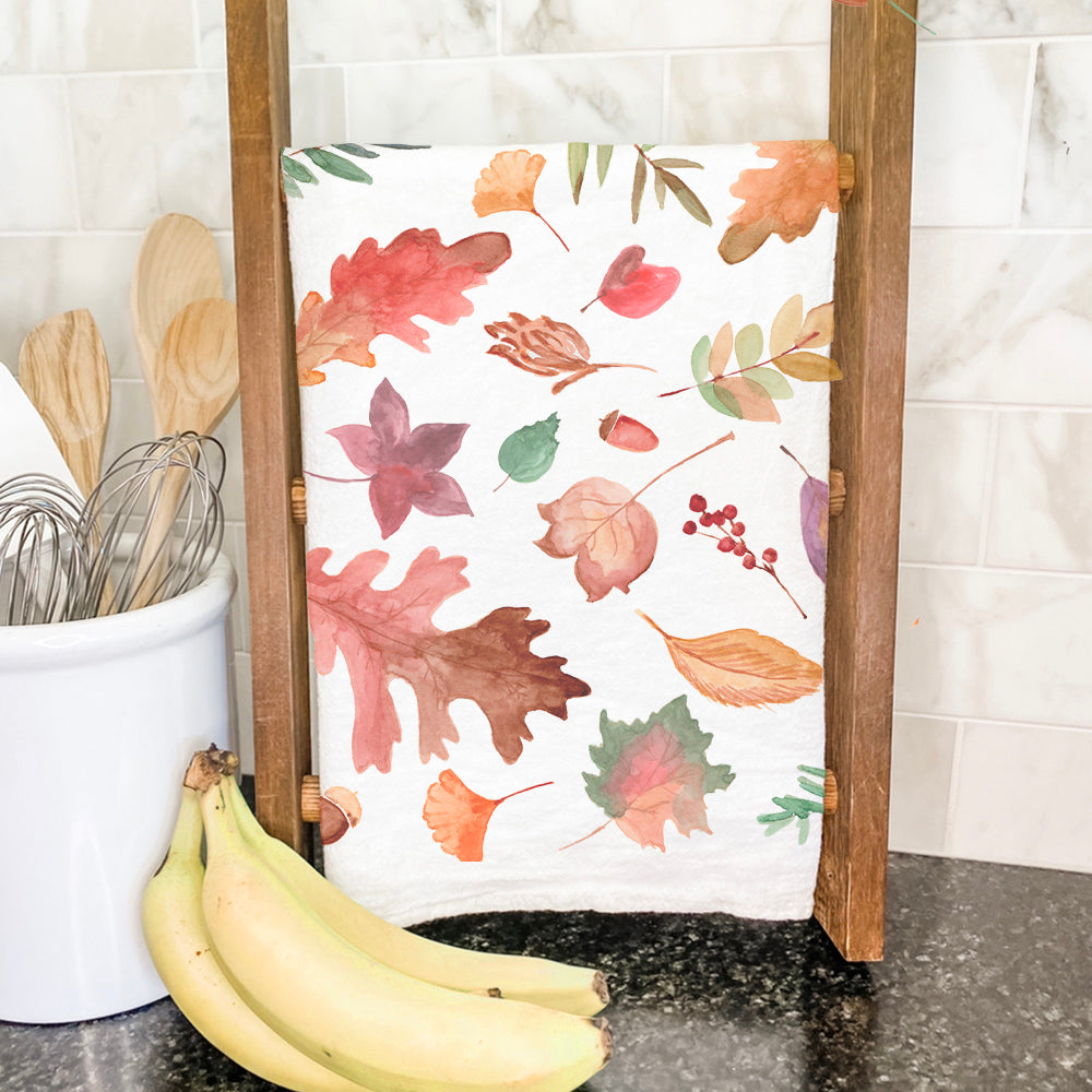 Autumn Leaves Tea Towels, Fall Tea Towel, Autumn Kitchen Decor