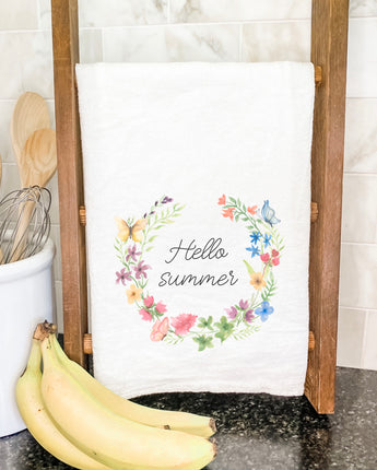 Hello Summer Wreath - Cotton Tea Towel