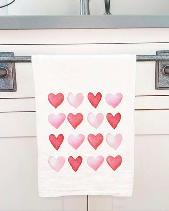 Rows of Hearts - Cotton Tea Towel