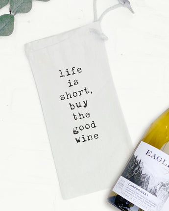 Buy The Good Wine- Canvas Wine Bag