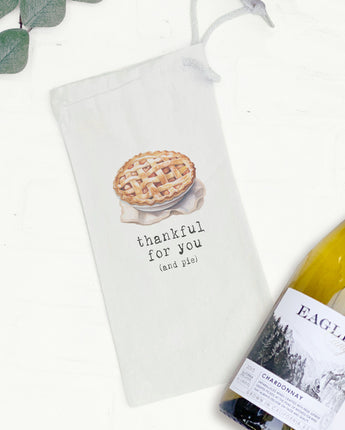 Thankful for Pie - Canvas Wine Bag