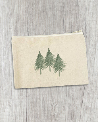 Three Trees - Canvas Zipper Pouch