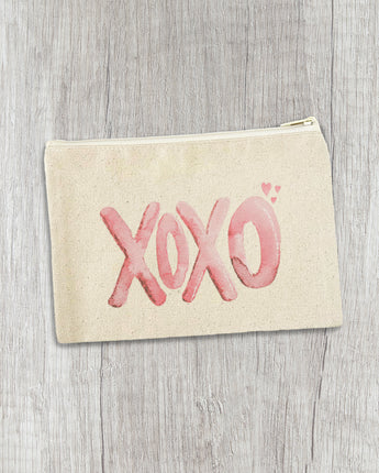 XOXO - Valentine's Day Canvas Zipper Pouch