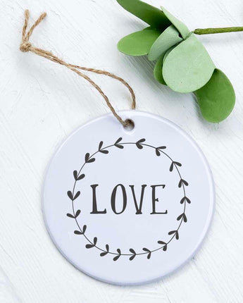 Love Simple Wreath - Ornament