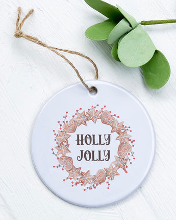 Holly Jolly Gingerbread Wreath - Ornament