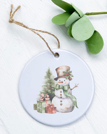 Snowman and Presents - Ornament