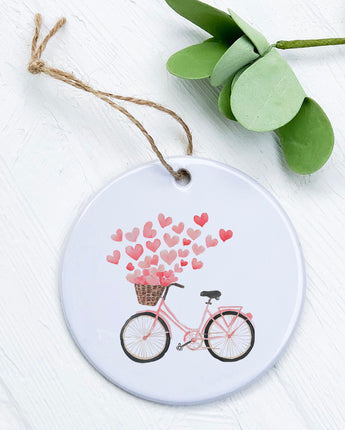 Hearts Bicycle - Valentine's Day Ornament