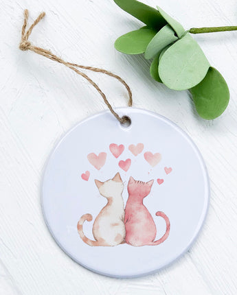 Valentine Cats - Valentine's Day Ornament