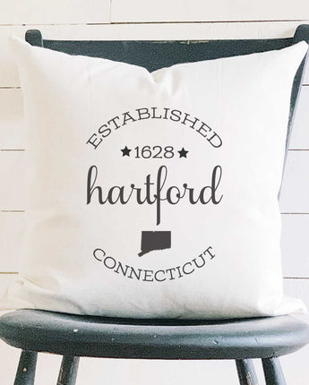 Circle Estd, City, State - Square Canvas Pillow