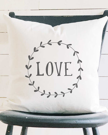 Love Simple Wreath - Square Canvas Pillow