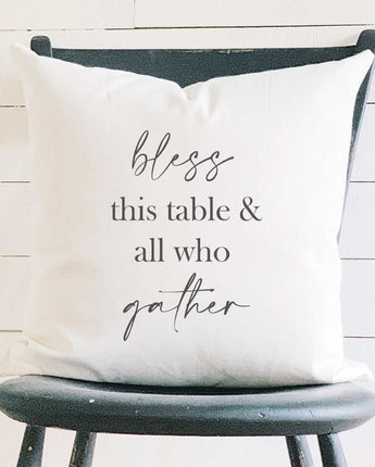 Bless this Table - Square Canvas Pillow