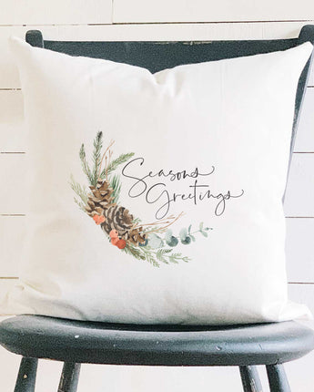 Seasons Greetings Swag - Square Canvas Pillow