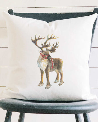 Santa's Reindeer - Customizable Square Canvas Pillow