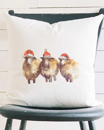 Christmas Sheep - Customizable Square Canvas Pillow