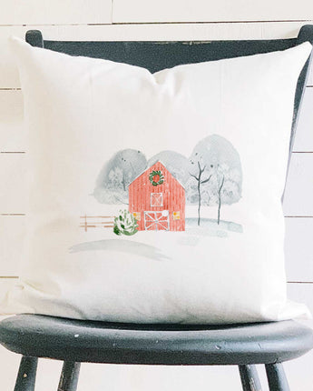 Christmas Farm - Square Canvas Pillow