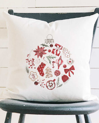 Christmas Collage Ornament - Square Canvas Pillow