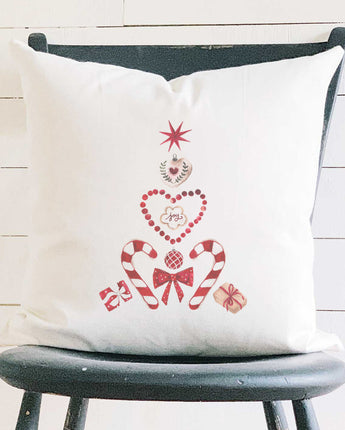 Christmas Collage Tree - Square Canvas Pillow