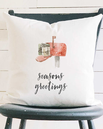 Season Greetings Mailbox - Square Canvas Pillow