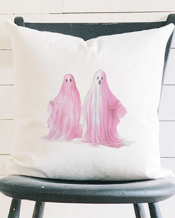 Pink Ghosts - Square Canvas Pillow