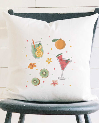 Summer Drinks - Square Canvas Pillow