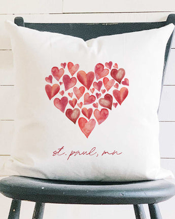 Heart of Hearts - Customizable Square Canvas Pillow