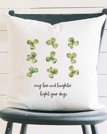 May Love and Laughter - St. Patrick's Day Square Canvas Pillow